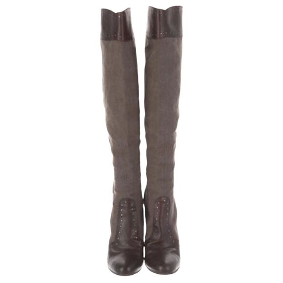 Stella McCartney Brown Leather KneeHigh Boots Sz 39.5 - Picture 1 of 9